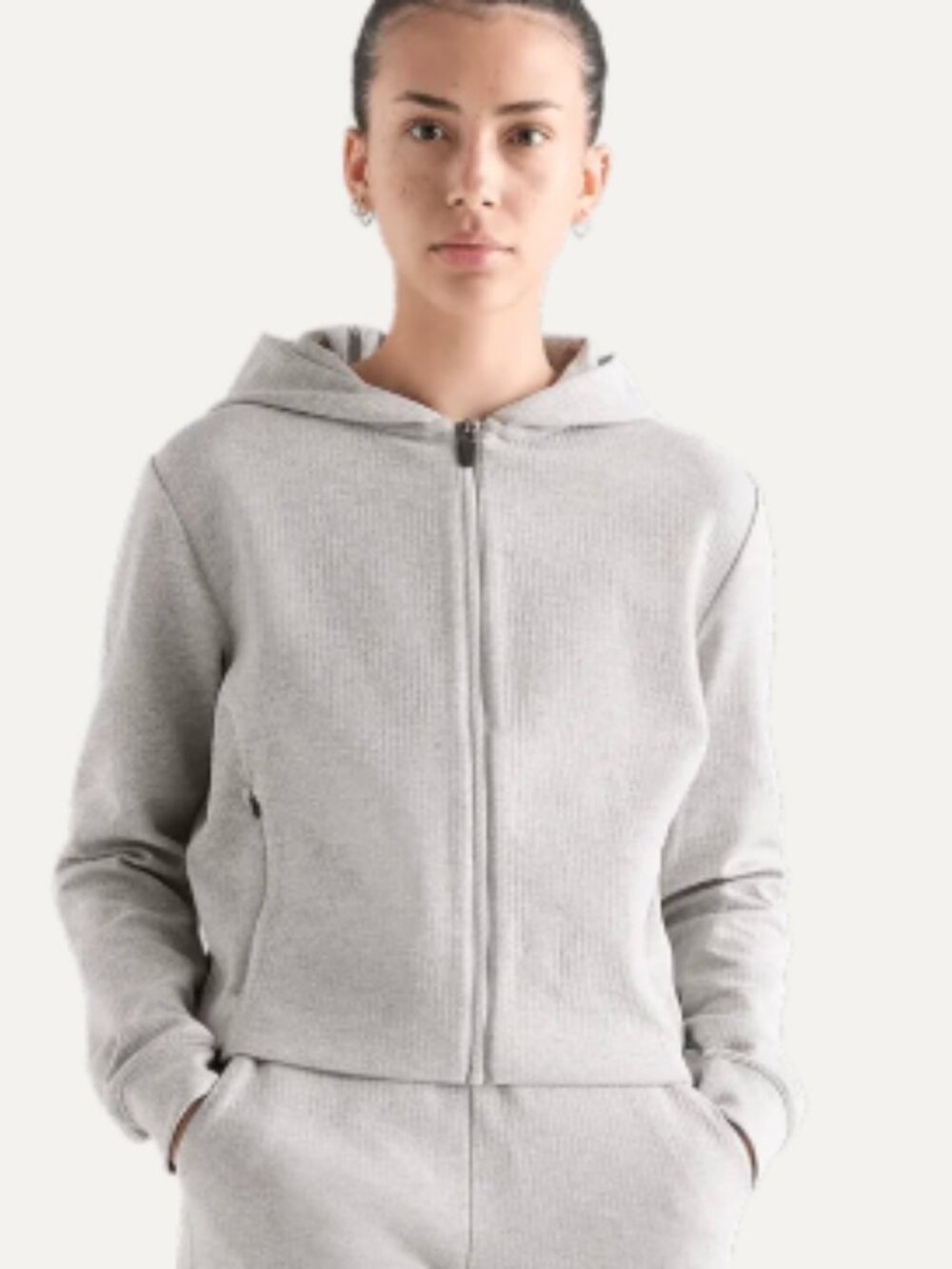 NOBULL Women's Drive Heather Gray Pullover Hoodie zip sweatshirt L Large